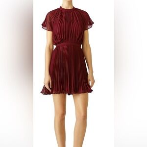 Elegant Burgundy Pleated Dress KEEPSAKE